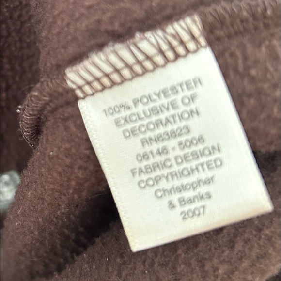 VTG Christopher and Banks Fall Embroidered Color Block Fleece Women’s Large - Picture 10 of 11